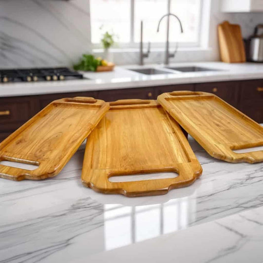 Pure Wooden Tray Set