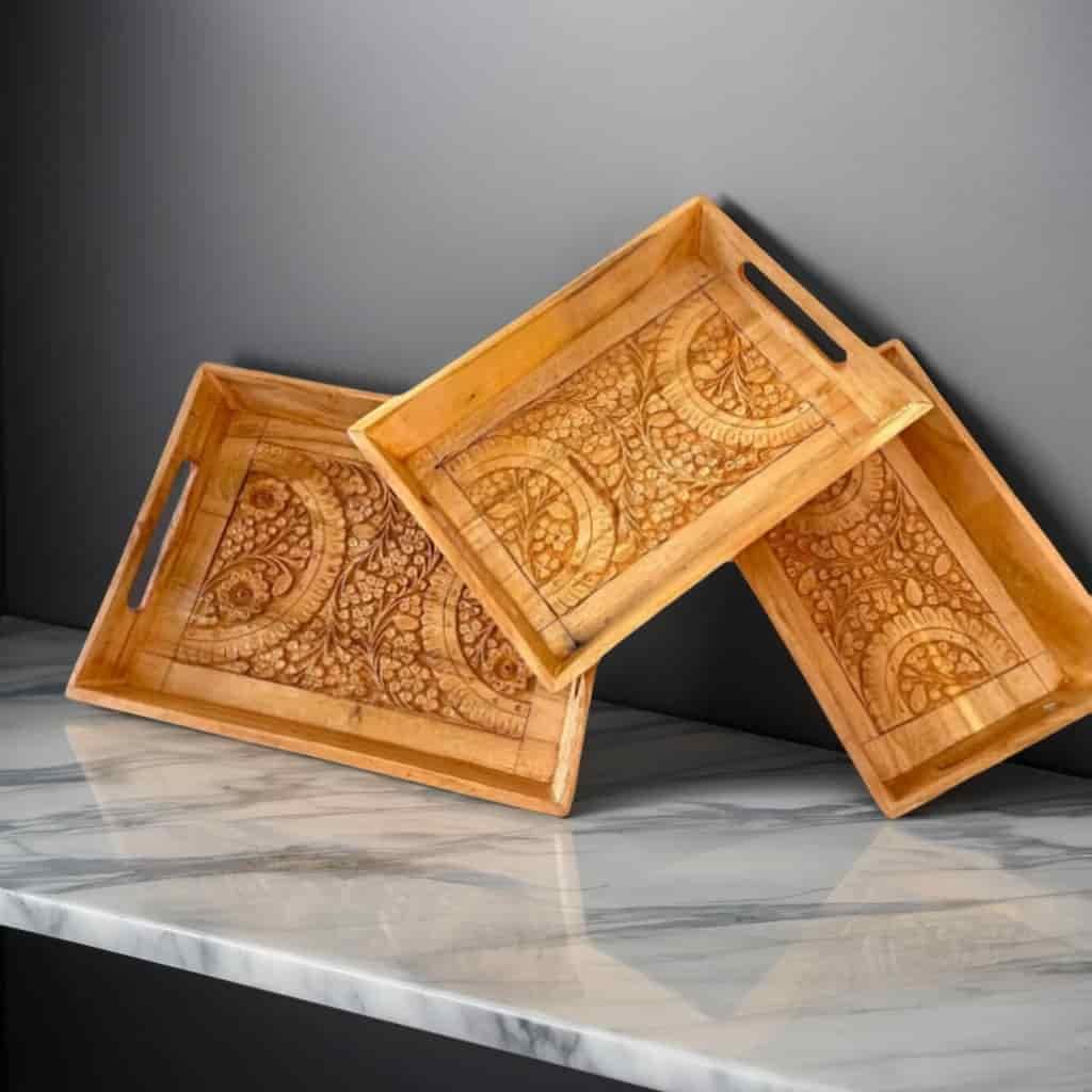 Carved Tray Set (3)