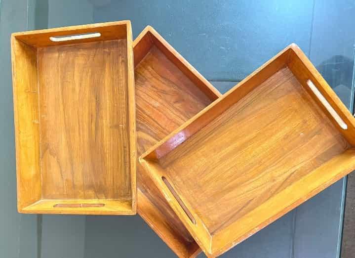 Wooden Tray Set – 3 Pcs